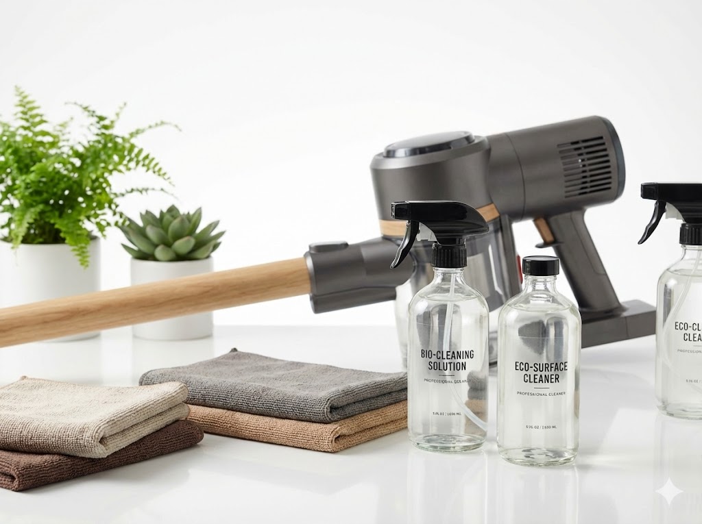 Professionelle Reinigungsausrüstung und umweltfreundliche Reinigungsmittel